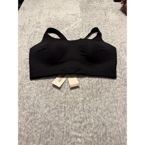 Wireless Black Support Sports Bra - Smooth Comfort